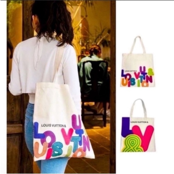 Louis Vuitton Novelty Canvas Eco Tote Bag Shenzhen Exhibition 2022 Limited 16x16 - Picture 13 of 14